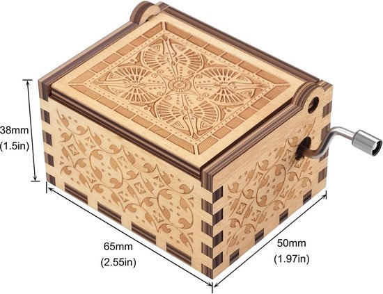 Telestore - Retro houten muziekdoosje muziek doos Cadeau — afbeelding 3