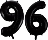Folieballon 96 jaar zwart 86cm