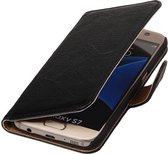 Wicked Narwal | Echt leder bookstyle / book case/ wallet case Hoes voor Samsung Galaxy S6 G920F Zwart
