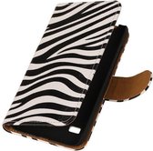 Wicked Narwal | Zebra bookstyle / book case/ wallet case Hoes voor Huawei Huawei Ascend Y550 Wit