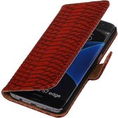 Wicked Narwal | Snake bookstyle / book case/ wallet case Hoes voor Samsung Galaxy S7 Edge G935F Rood
