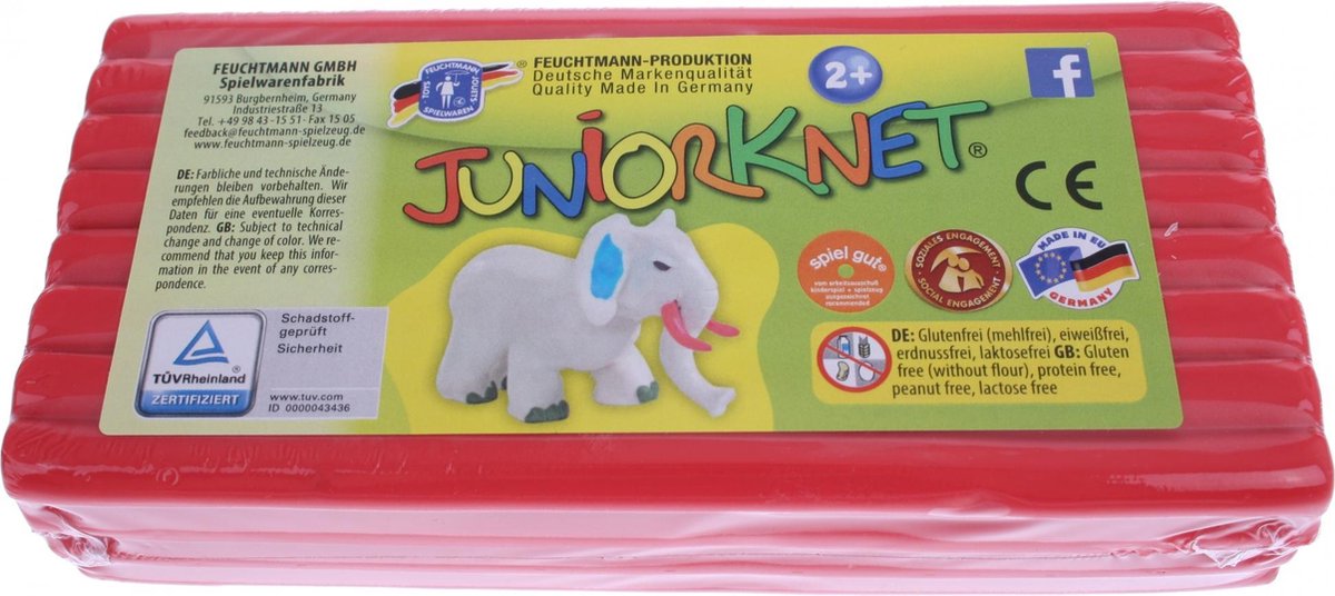 Juniorknet Klei Jumbo Pack 500 Gram Rood