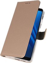Wicked Narwal | Wallet Cases Hoesje voor Samsung Galaxy A8 Plus 2018 Goud