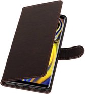 Wicked Narwal | Premium bookstyle / book case/ wallet case voor Samsung Samsung Galaxy Note 9 Mocca