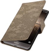 Wicked Narwal | Lace bookstyle / book case/ wallet case voor Huawei Mate 9 Goud