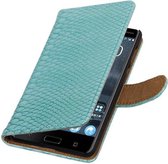 Wicked Narwal | Snake bookstyle / book case/ wallet case Hoes voor Nokia 5 Turquoise