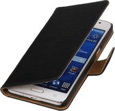 Wicked Narwal | Croco bookstyle / book case/ wallet case Hoes voor Samsung Galaxy Core II G355H Zwart