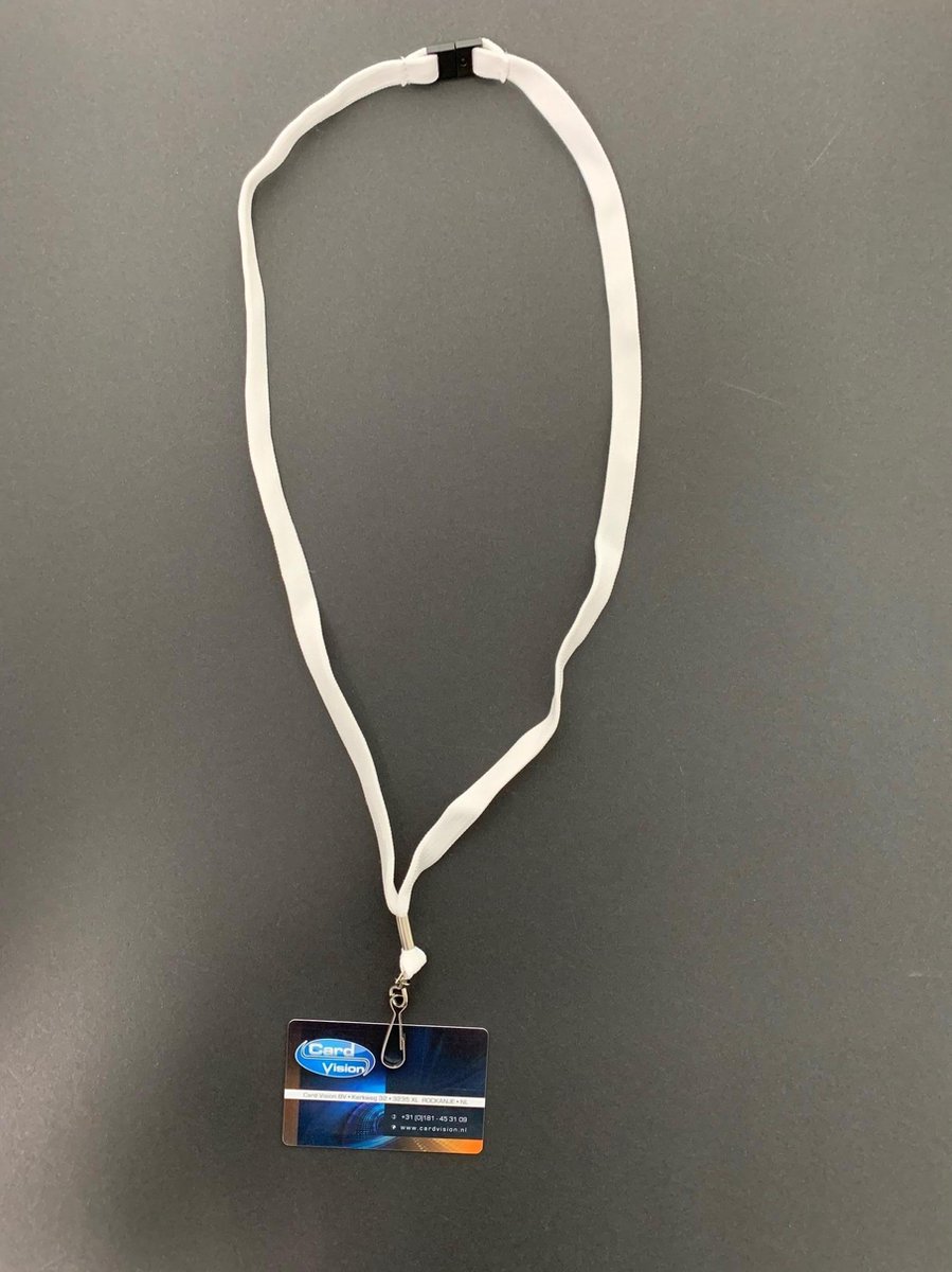 Keycord met Metalen J clip Wit