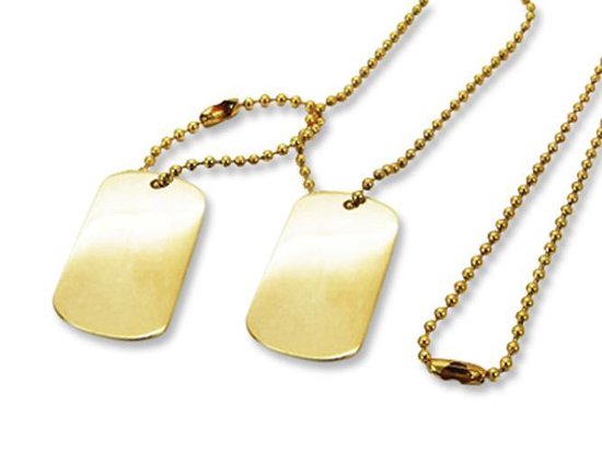 Amanto Ketting Gerdo G - Staal PVD - Dogtag - 35x20mm - 68cm