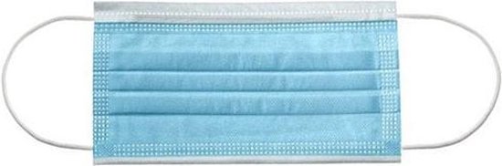 Mondmaskers niet medisch blauw 3 laags hypoallergeen per 50 stuks
