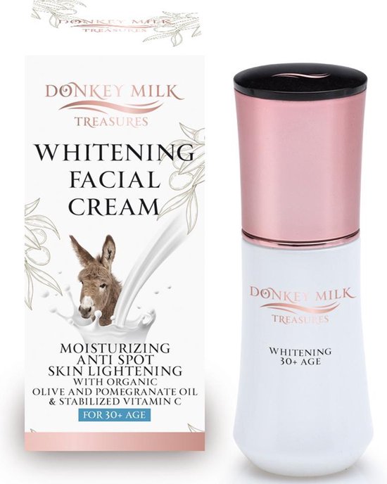 Donkey Milk Treasures Whitening Facial Cream Pomegranate – Verhelderende & Intens Hydraterende Gezichtscrème met Vitamine C 40ml
