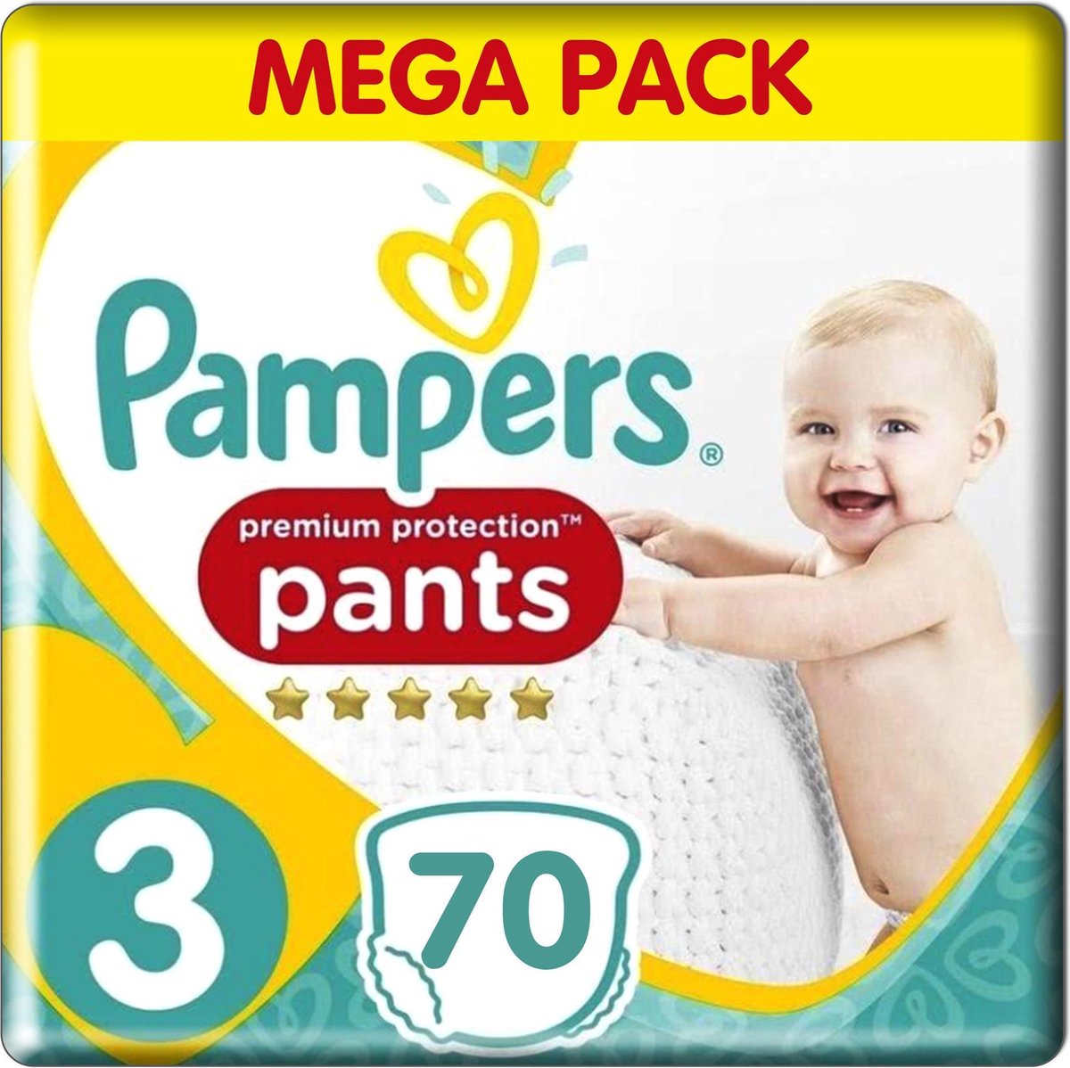 Pampers Premium Protection Pants - Maat 3 - Mega Pack - 70 luierbroekjes