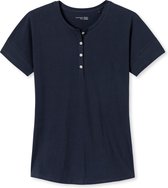 Schiesser M&R Dames korte mouw Pyjamashirt - Nachtblauw - Maat XXXXL