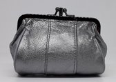 Oma beurs portemonnee met knip, zilver