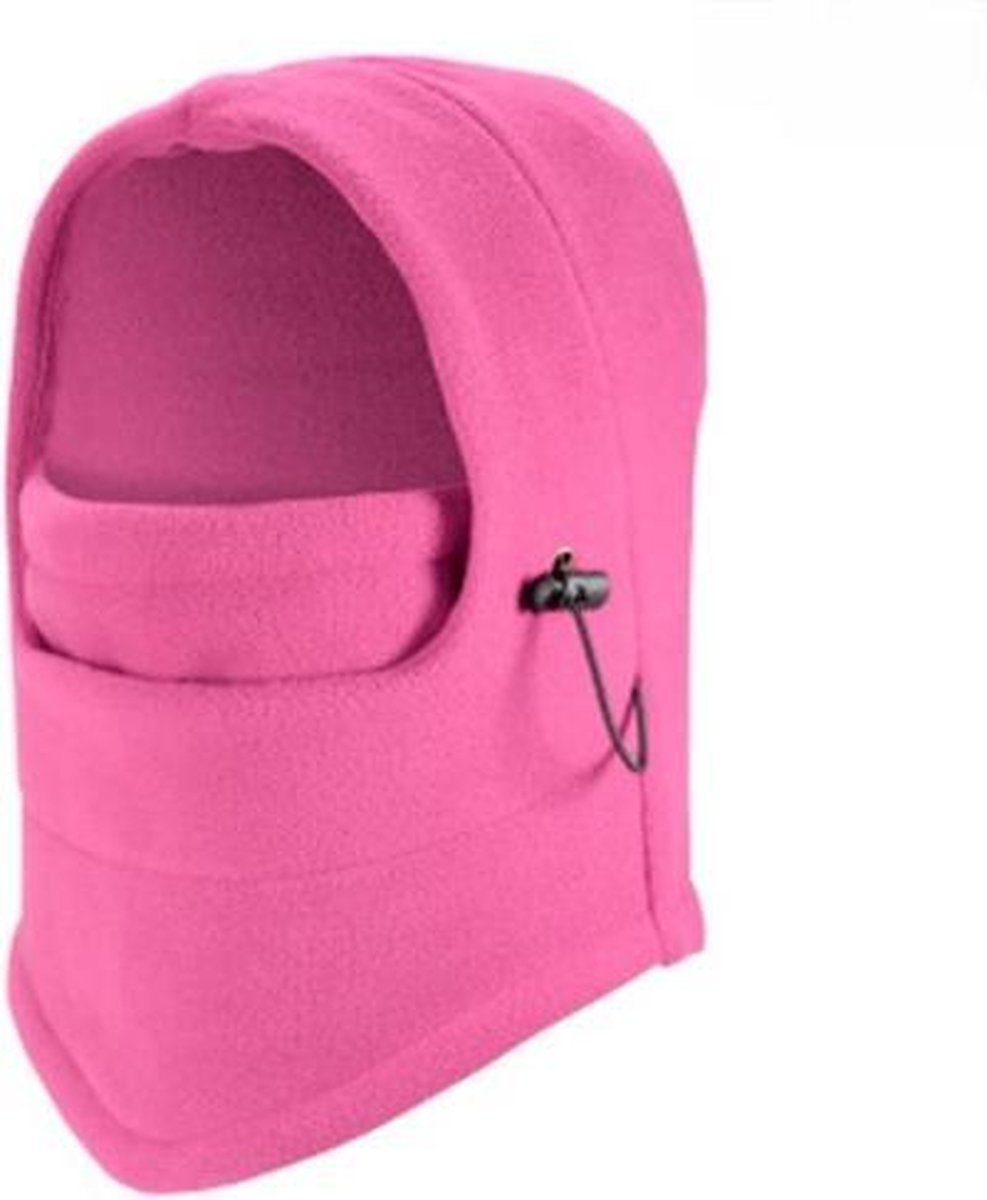 3-In-1 Fleece Balaclava Winter Muts Face Mask Nek Warmer - Thermo Helmmuts Capuchon Masker - Fiets - Wintersport Halswarmer Nekwarmer Facemask Bivakmuts - Roze