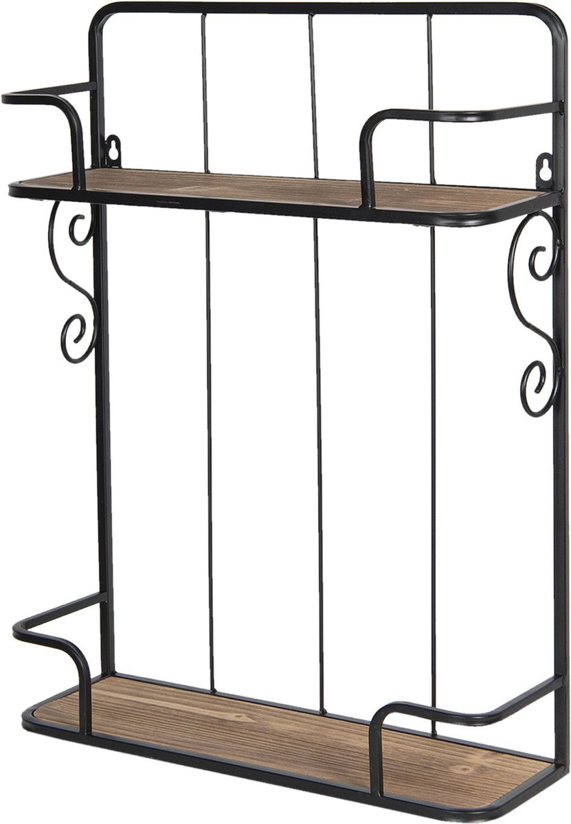 Wandrek 44*14*59 cm Zwart MDF Rechthoek Muurrek Opbergkast Hangkast
