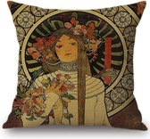 Art Nouveau kussenhoesje - Alphons Mucha - Vintage - 45x45CM
