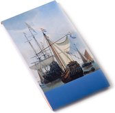 Carnet A7, tableau à feuilles mobiles avec losanges, Navires en mer, Van de Velde