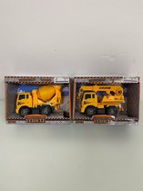 Speelgoedwagen: stoere vrachtwagen en truck van kunststof - set van 2 stuks (alle leeftijden)