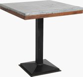 Raw Materials Factory tafel - Met zinken tafelblad - 70x70 cm - Gerecycled hout