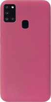 ADEL Premium Siliconen Back Cover Softcase Hoesje Geschikt voor Samsung Galaxy A21s - Bordeaux Rood