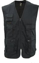 SOLS Wild Unisex Full Zip Waistcoat Bodywarmer Jacket (Zwart)