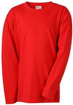 James and Nicholson Kinderen/Kinderen T-Shirt met middellange mouwen en lange mouwen (Rood)