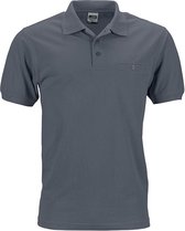 James and Nicholson Heren Werkkleding Polo Pocket Shirt (Koolstofgrijs)