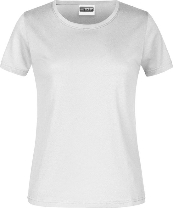 James And Nicholson Dames/dames Ronde Hals Basic T-Shirt (Wit)