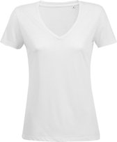 SOLS Dames/Dames Motion V Hals T-Shirt (Wit)