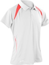 Spiro Heren Sport Team Spirit Performance Polo Shirt (Wit/rood)