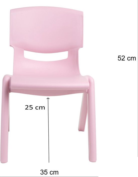 Kreet diamant eer Kunststof Kinderstoeltje Roze- zithoogte 25 cm - stapelstoel - schoolstoel - plastic... | bol.com