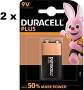 2x batterie Duracell bloc 9 volts - batteries - blocs haute énergie / 9V