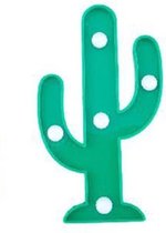 Mini LED Cactus lampje met 5 led lampjes - Groen - 6.5 x 2.5 x 15 cm