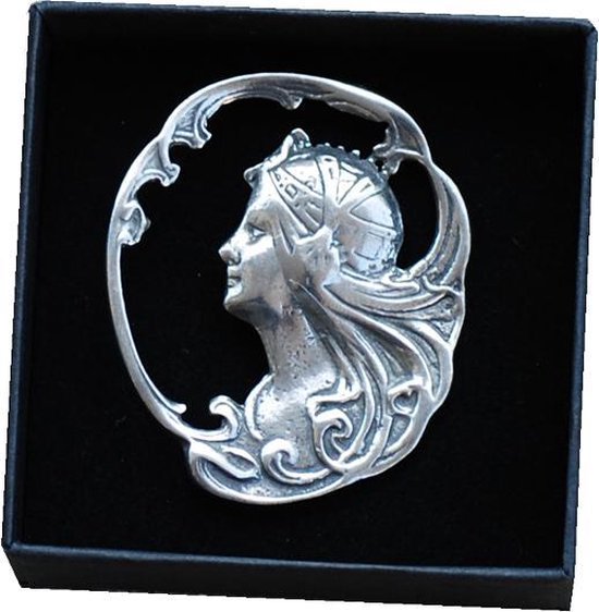 Broche '' Jugendstil'' - sieraad - Speld - luxe geschenk - tin - cadeau