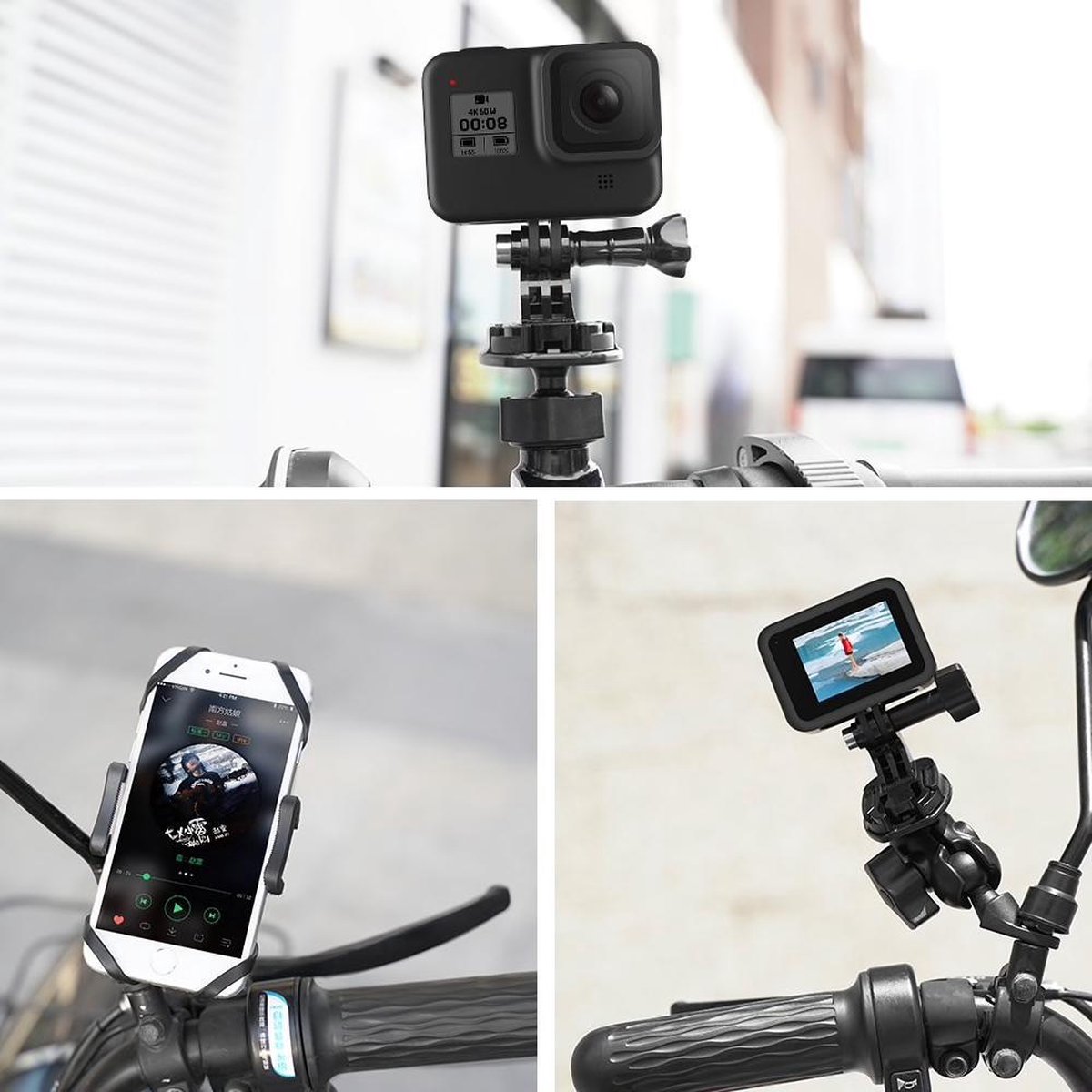 support de téléphone portable pour siège arrière de voiture pour Gopro  accessoires universels de moto pour Gopro 11 10 Insta 360 DJI