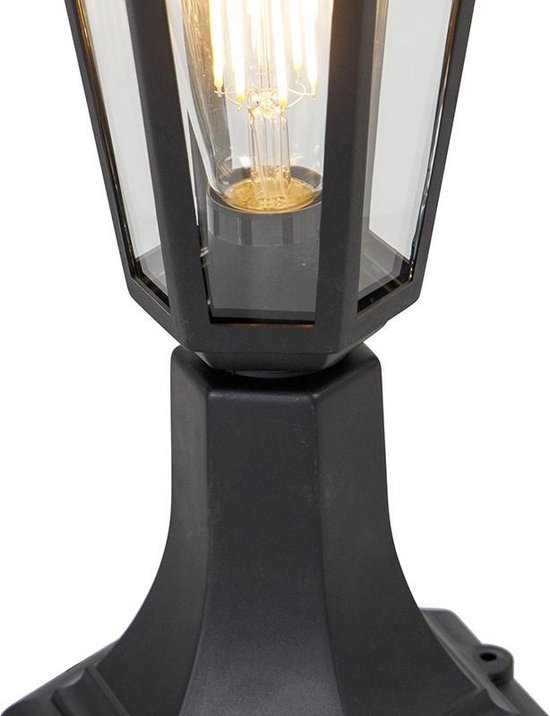 QAZQA new haven - Klassieke Staande Buitenlamp | Staande Lamp voor buiten - 1 lichts - H 422 mm - Zwart - Buitenverlichting - QAZQA