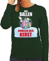 Rinkelende Kerstbal sweater / Kersttrui Mijn ballen rinkelen deze Kerst groen voor dames - Kerstkleding / Christmas outfit XL