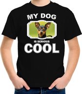 Dwergpinscher honden t-shirt my dog is serious cool zwart - kinderen - Dwergpinschers liefhebber cadeau shirt M (134-140)