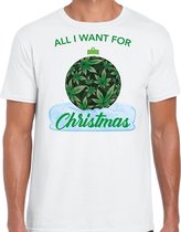 Wiet Kerstbal shirt / Kerst t-shirt All i want for Christmas wit voor heren - Kerstkleding / Christmas outfit L