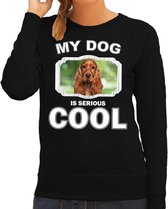 Spaniel honden trui / sweater my dog is serious cool zwart - dames - Spaniels liefhebber cadeau sweaters 2XL