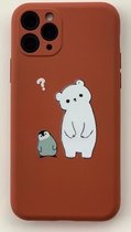 Hoesjes Atelier Dikke Siliconen Hoesje "Bear & Penguin" voor IPhone 11Pro