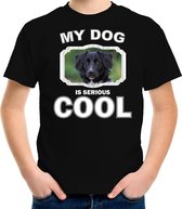 Friese stabij honden t-shirt my dog is serious cool zwart - kinderen - Friese stabijs liefhebber cadeau shirt XS (110-116)