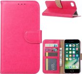 iPhone 7 / 8 / SE (2020) Hoesje - Roze - Pink - Boekhoesje - Hoesje - Pasjes - Wallet - Bookcase - boekhoes - Boekje - Flipcase - Telefoonhoesje