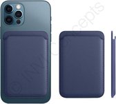 *PREMIUM* Donkerblauw kaarthouder IN-VI met draadloos opladen voor iPhone 12