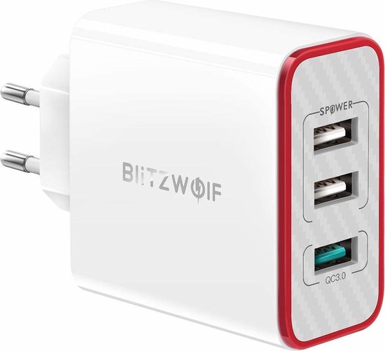 BlitzWolf - USB Multi Lader - QC3.0 3-Ports 30W EU