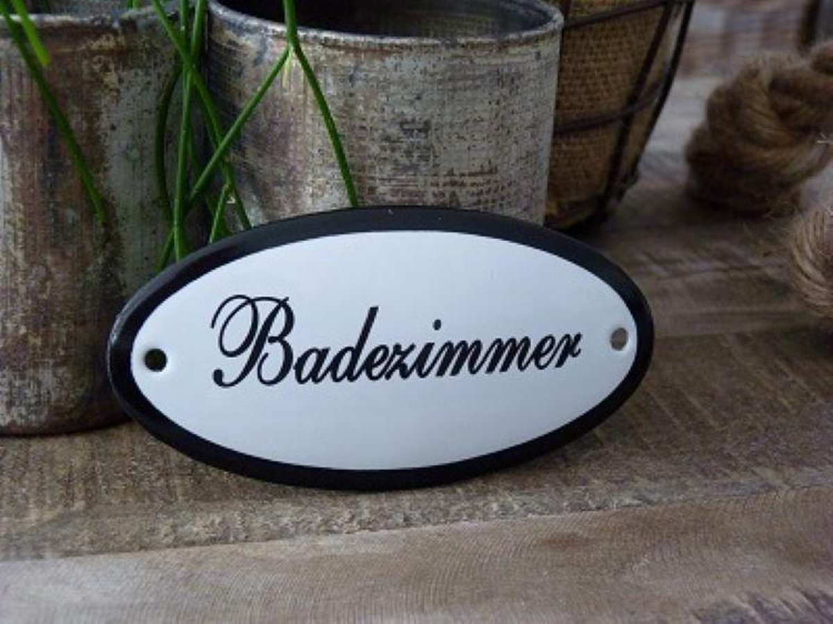 Emaille Deurbordje Ovaal \'badezimmer\'