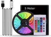 USB Flexibele Ledstrip - 5 Meter RGB - Color Ambiance LED strip