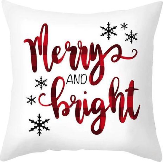 Kerst Kussenhoes - Kerst Decoratie - Kussenhoes Kerst - Kerst kussensloop 45x45 cm - Merry and Bright