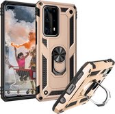 Huawei P40 Pro Hoesje Goud - Anti-Shock Hybrid Armor met Kickstand Ring